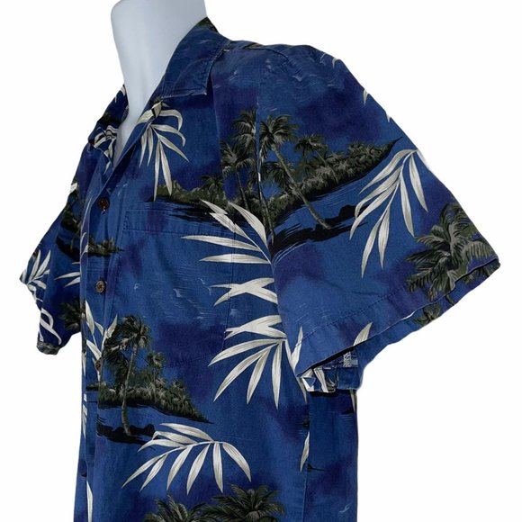 RJC Vintage 1990's Hawaiian Blue Shirt M - Picture 5 of 10